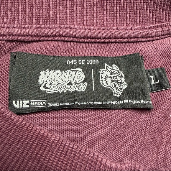 RARE DARC SPORT NARUTO SHIPPUDEN Wolves TShirt Limited Edition Purple 845/1000 L - Picture 9 of 14